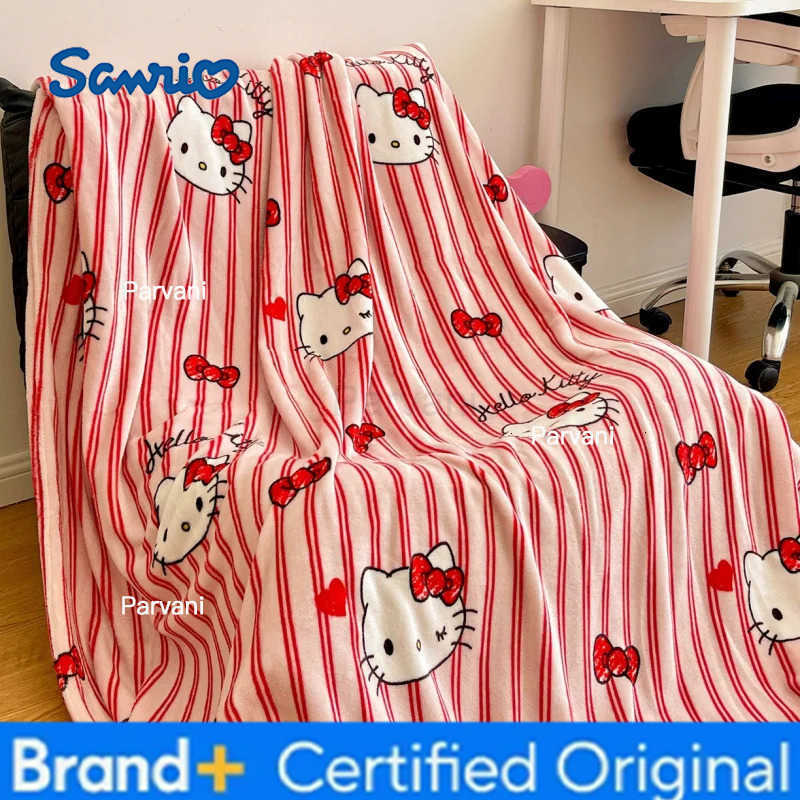 Sanrio Hello Kitty Blanket Nap Blanket Warm Bed Sheet Cute Cozy H251230-image-1090316173