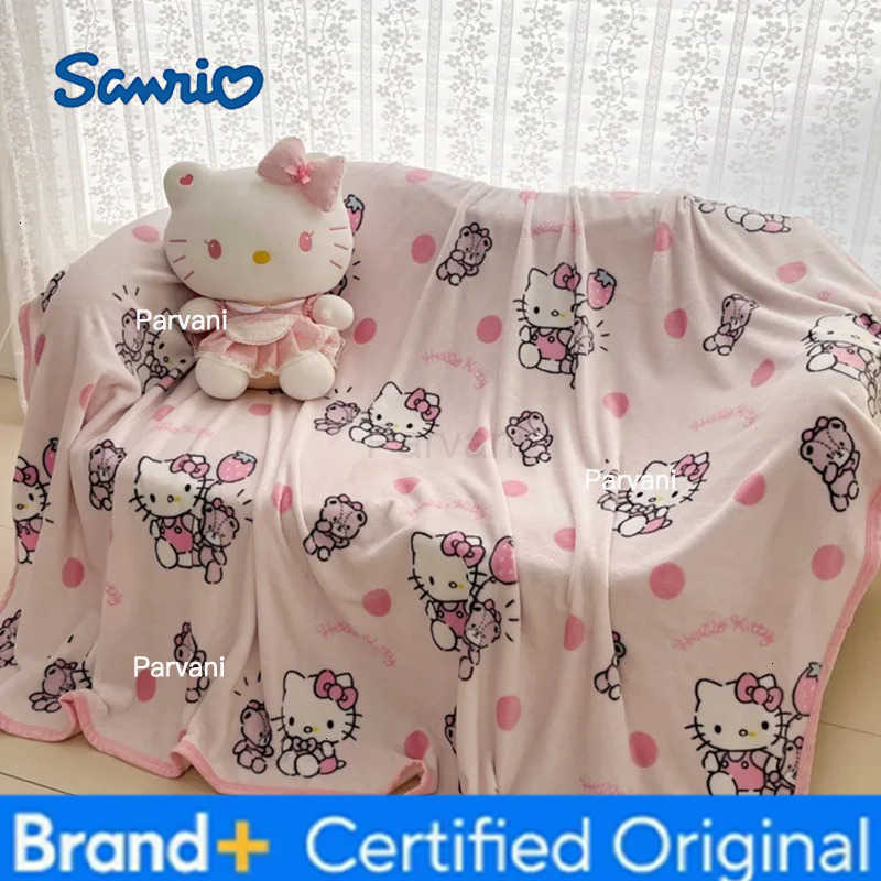 Sanrio New Plush Kids Blanket Soft Fluffy Hello Kitty Cinnamoroll Cartoon Warm Throw Quilt Rainbow Blanket for Sofa Bedroom Gift H251230-image-1090301743