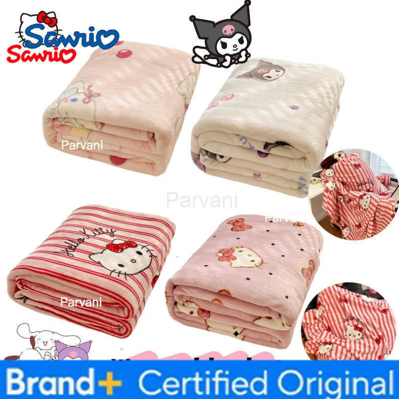 Sanrio Hello Kitty Kuromi Cinnamoroll anime character cartoon pattern cute nap blanket girlish warm blanket bed sheet wholesale H251230-image-1090300856