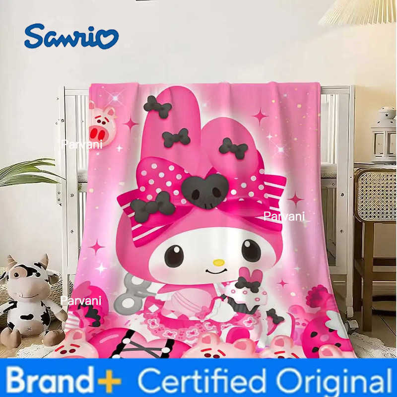 Sanrio Kawaii Pink Rabbit Bed Blanket for Living Room Warm Winter Blankets Home Bedroom Decoration Bedspread the Sofa Throw Decorative H251230-image-1090300773