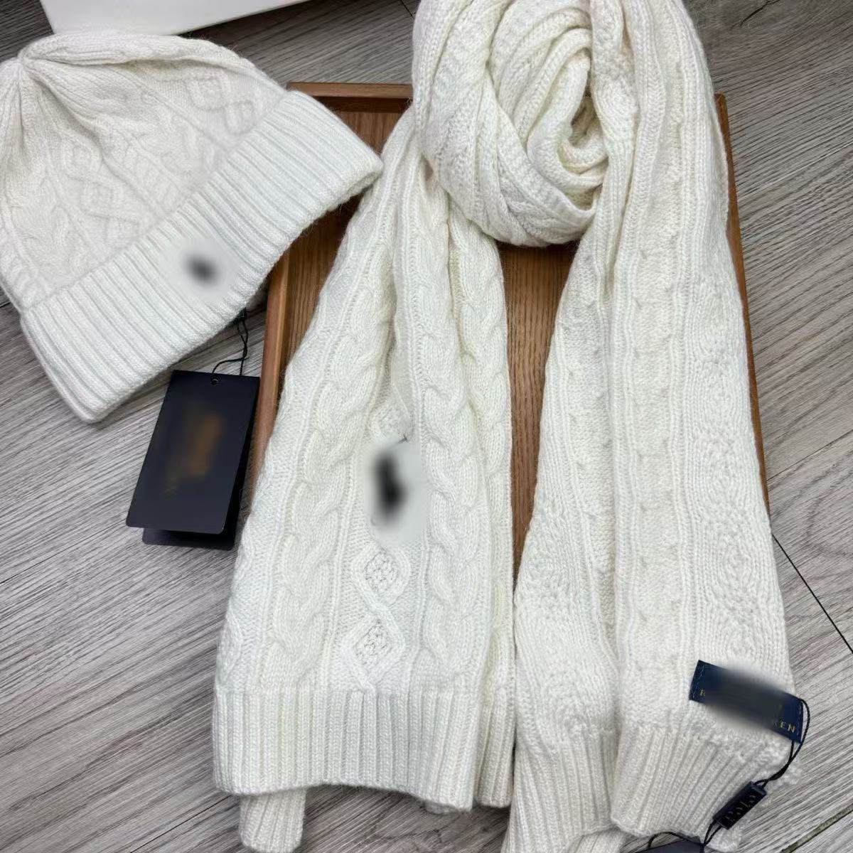 Luxury designer Knitted cap and scarf set for Men Classic hat Women - Premium Quality Winter Golf & Leisure Sports Hat with Embroidery - Classic Fas