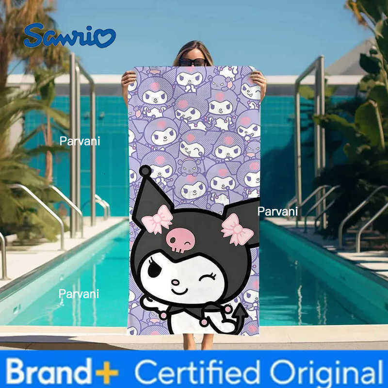 Sanrio K-kuromi Bathroom Towels Bathroom Set Accessories For Bath Turban for Hair Drying Spa Personal Care Sauna Home Large Gym Towel H251230-image-1090300042
