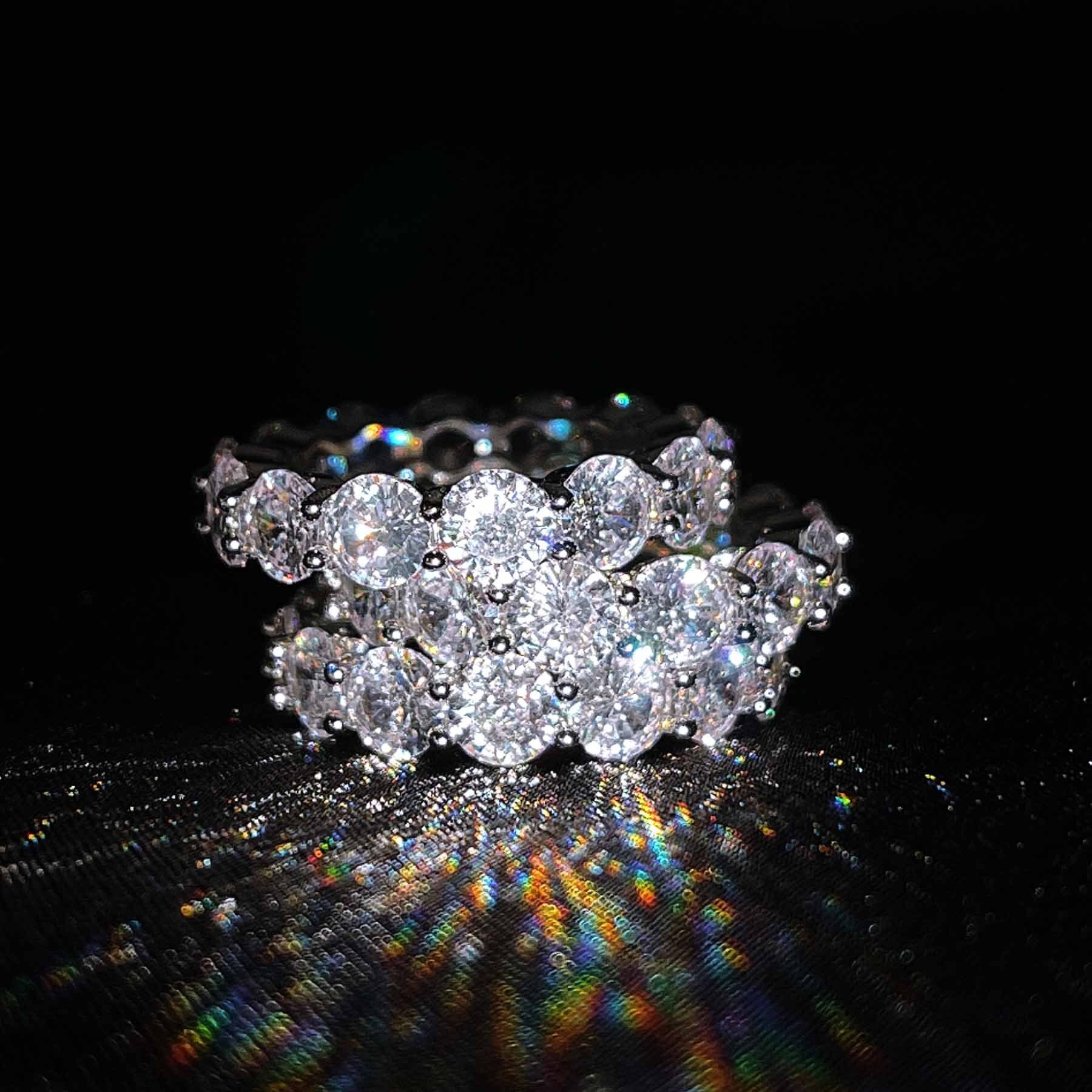 Plain Band Ring Brand Designer Jewelry Zhenrong Hot wedding Selling Round Full Diamond Single Row European And American Luxury Fashion Moissanite En