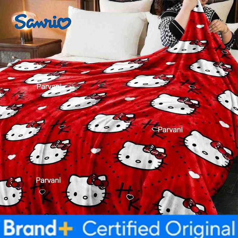 Sanrio JIT Hello Kitty Pink Blanket Cute Cartoon Printed for Bedroom Living Room Decorative Cozy Soft Durable High Quality for Bedding H25123011-image-1090317894