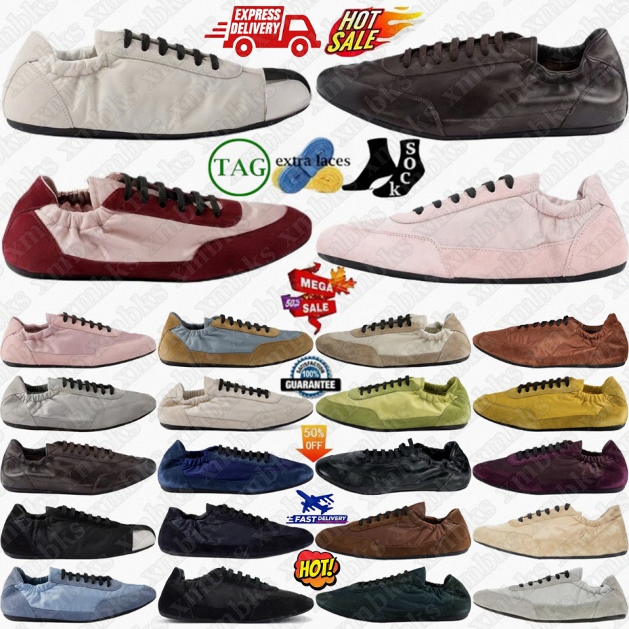 Collapse Sneakers Shoes Designer Leather Dark Brown Womens Mens Suede Elasticized Black Burgundy Lime Green Light Blue Cloudy Gray Bluette Ivory D98