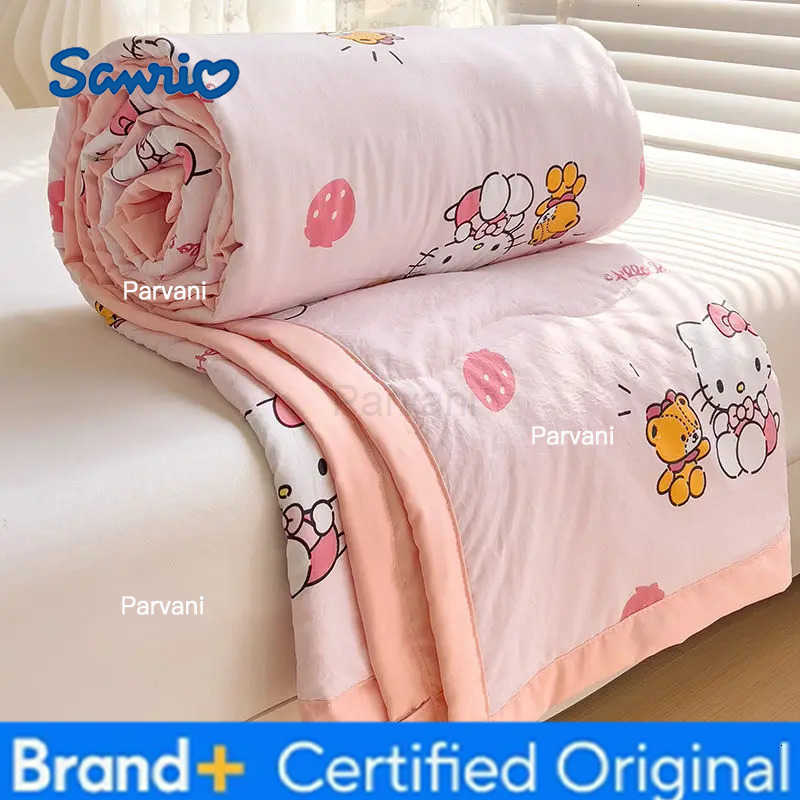 Sanrio Sanrios sweet and cute Kuromi Cinnamoroll My Melody creative cartoon print is soft comfortable and skin-friendly summer quilt H2512301-image-1090316407