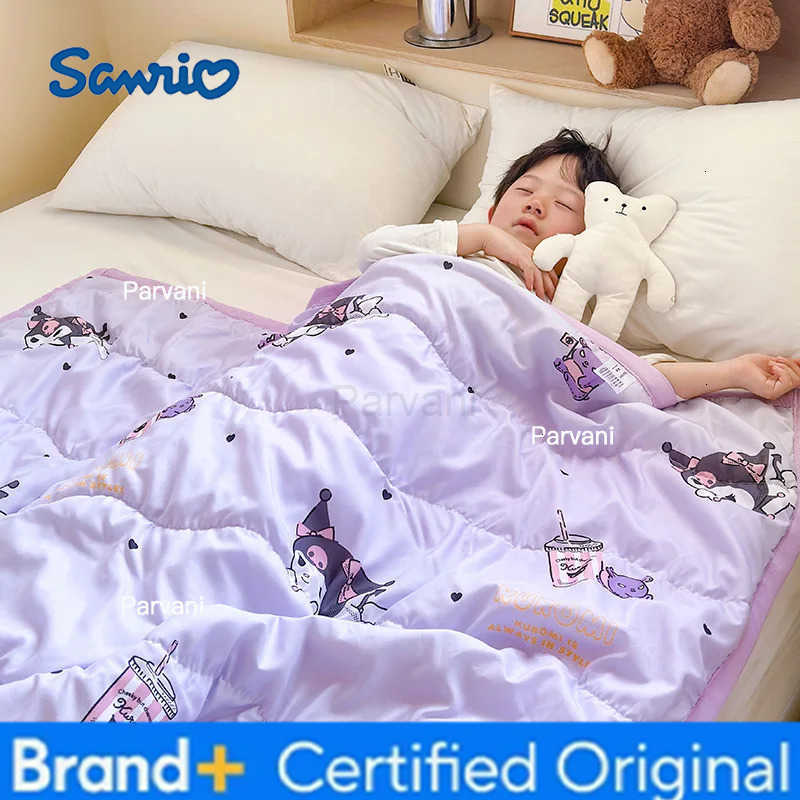 Sanrio Children Summer Quilt Infant Toddler Air Conditioner Cartoon Kuromi Cinnamoroll Kindergarten Nap Machine Wash Thin Quilt H251230-image-1090299700