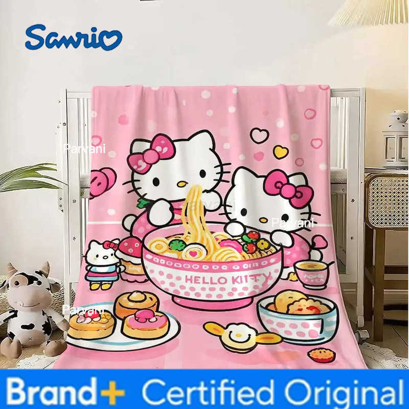 Sanrio Fluffy Soft Blankets for Winter Kawaii Cat Hellos Personalized Blanket School Microfiber Bedding Home Interior Bed Throw Sofa H251230-image-1090301880