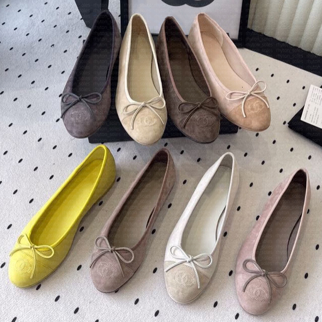 Designer shoes Paris Brand designer Black Ballet Flats Shoes Women Quilted Genuine Leather Slip on Ballerina Luxury Round Toe Ladies Dress Shoes Sli