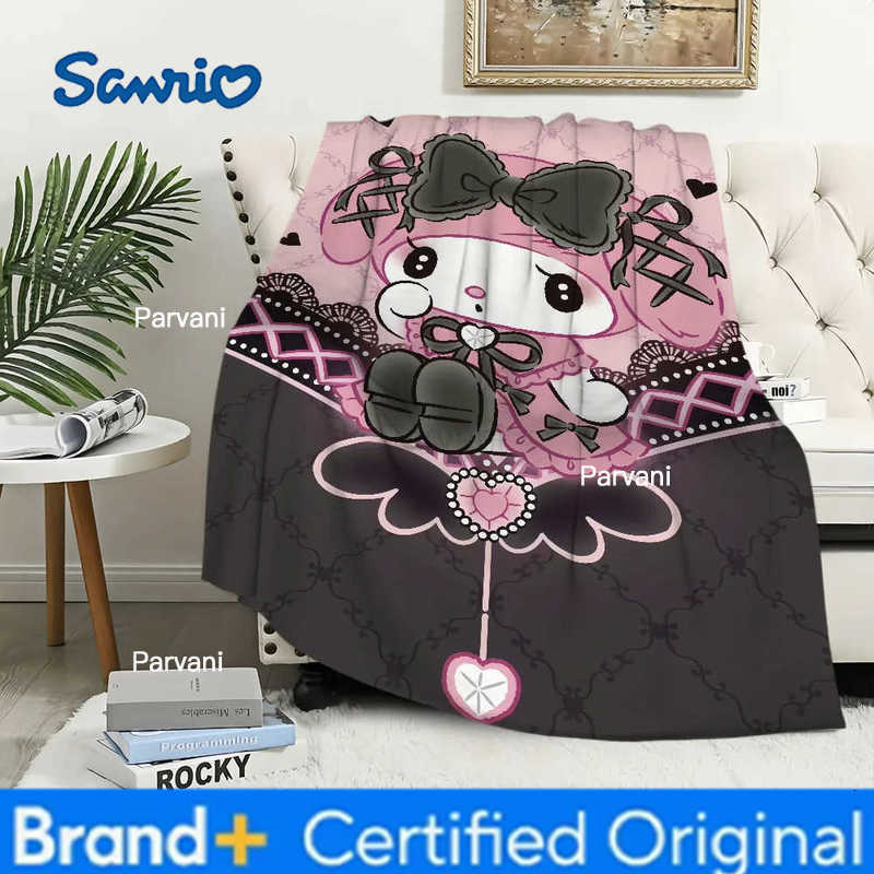 Sanrio Warm Soft Plush Nap My Blankets Sofa for Living Cute Room Office cartoon M-Melody Bedroom Home Travel Kid Birthday Gifts Flannel H251230-image-1090300221