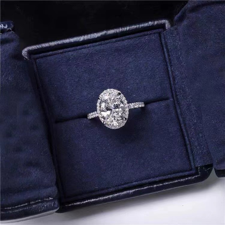Luxury Brand Designer Jewelry S925 Sterling Silver High Carbon Diamond Proposal Pigeon Egg Ring Simulated Moissanite Diamond Ring 4 Fashion Oversize