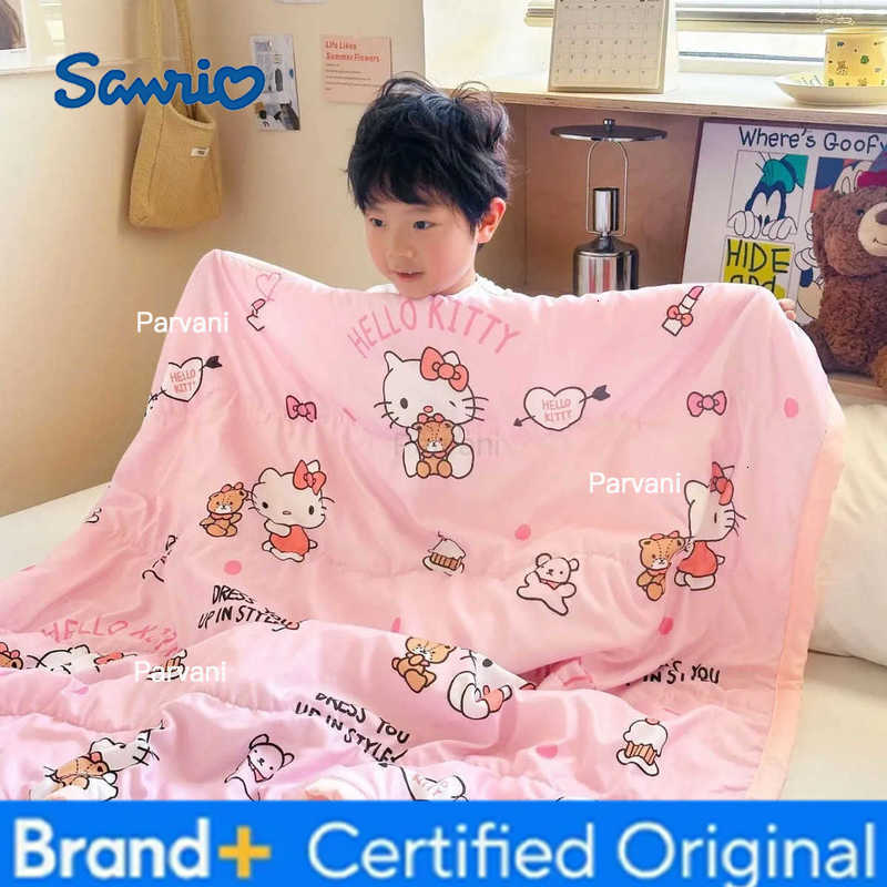 Sanrio children summer quilt infant air conditioning quilt kuromi kindergarten nap machine washable thin quilt hello kitty H251230-image-1090301603