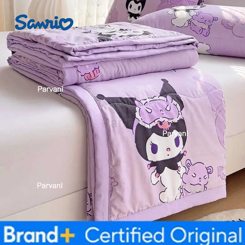 Sanrio Sanrios sweet and cute Kuromi Cinnamoroll My Melody creative cartoon print is soft comfortable and skin-friendly summer quilt H251230-image-1090299594