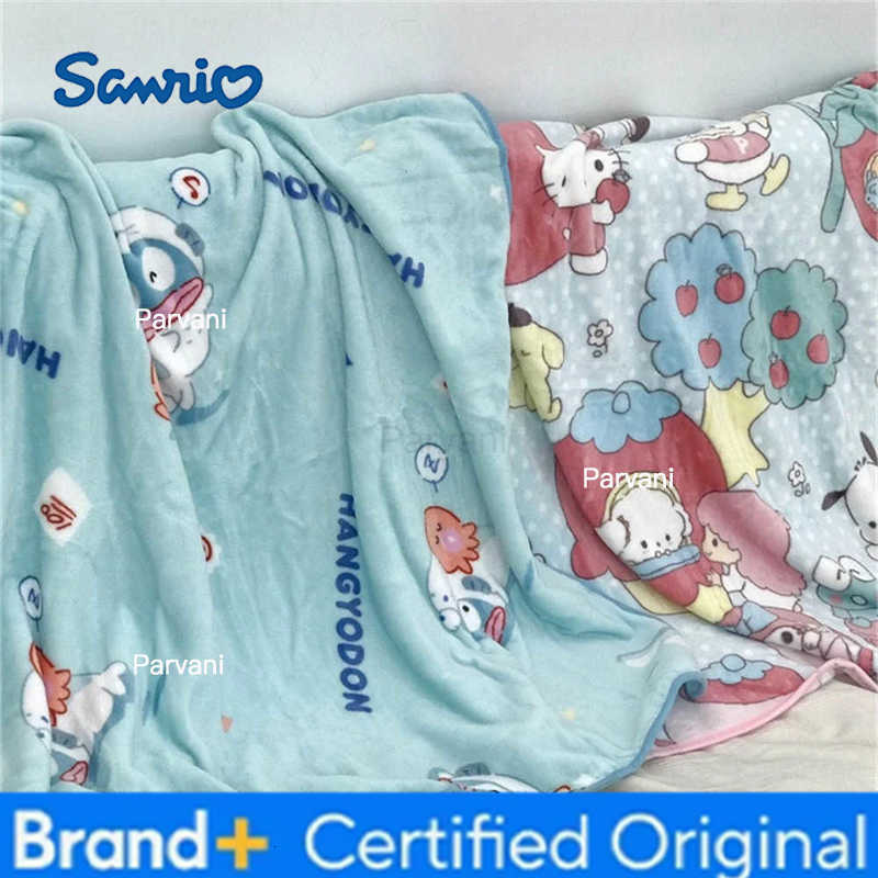 Sanrio Cute Anime Blanket Lovely Anime Warm Flannel Blanket Pillowcase Japanese style Blanket Bedspread Bedroom Sofa Bed Girl H251230-image-1090300217