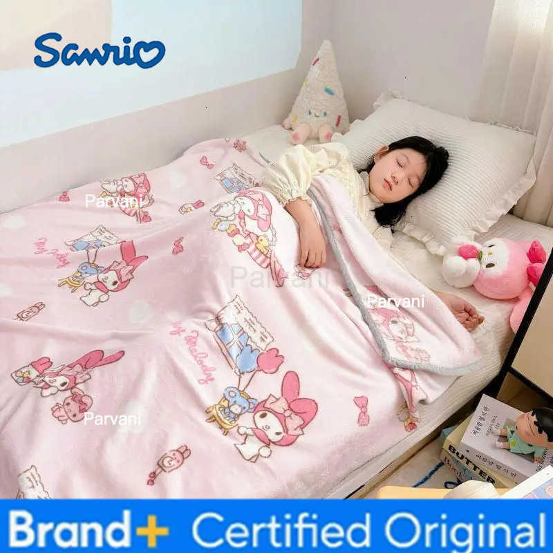 Sanrio Children Cartoon Lunch Break Quilt My Melody New Style Fashion Comfort Blanket Office Machine Washable Covered Blanket H251230-image-1090300043