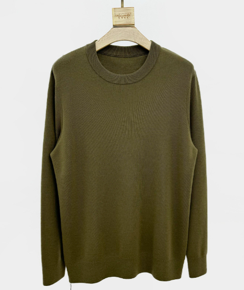 Pull en laine pour hommes a365, col rond chaud et épais à quatre broches et fond d'hiver