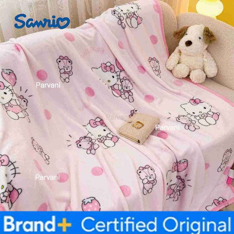Sanrio hello kitty cartoon milk fleece skin-friendly blanket kuromi my melody kids lunch break four seasons home sofa shawl blanket H251230-image-1090301823