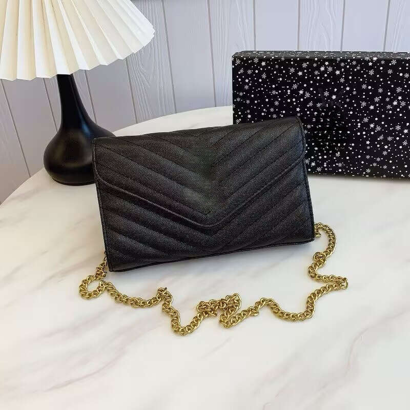 2026 Designer Bag Chain Purse Leather Women Shoulder Bags Crossbody Luxury Handbags Clutch Purses Ladies Wallets Tote Gold Silver Black Chain Bag