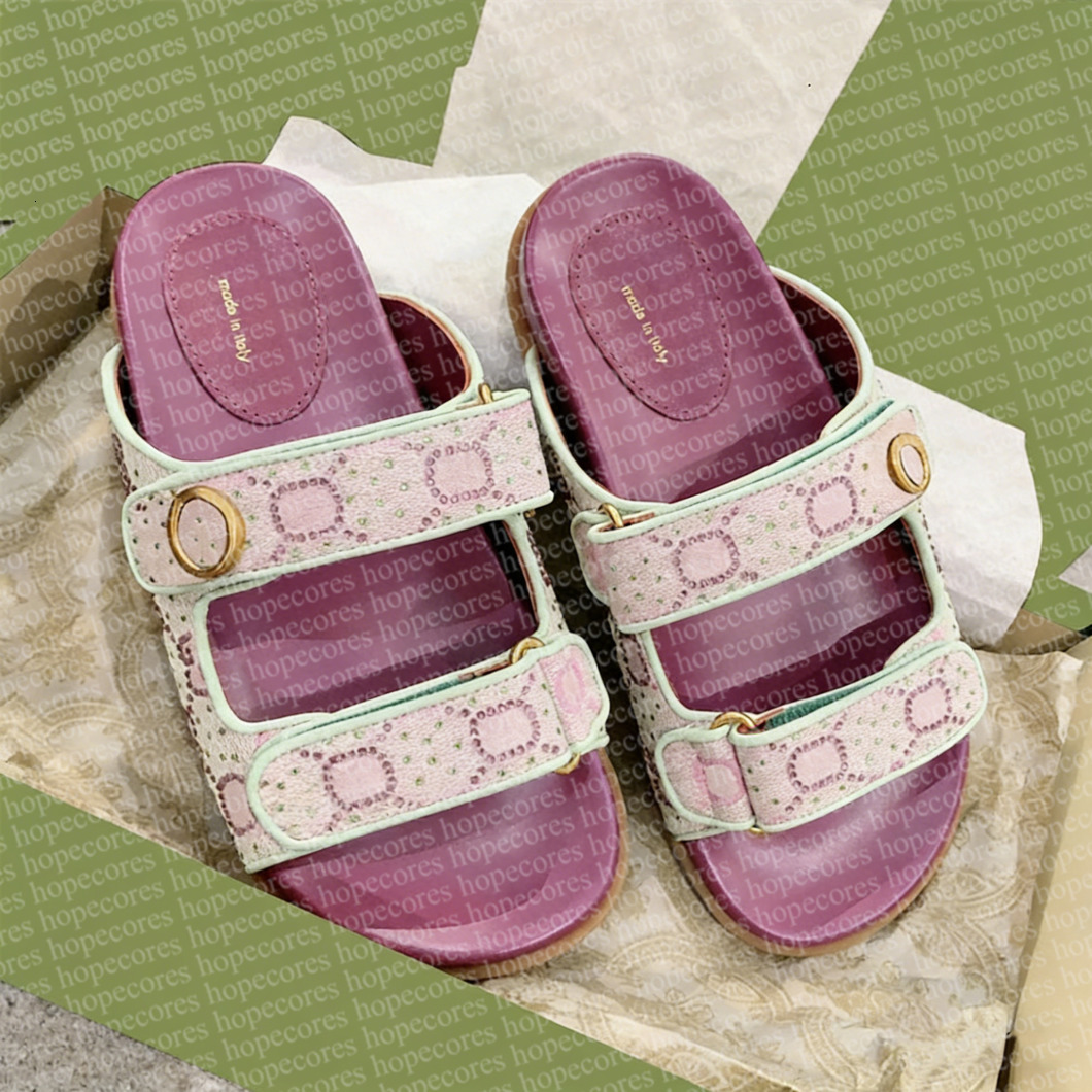 Designer Sandals Crystal Slippers Classic Summer Mens Slide Flip Flops Luxury Flat Thick Bottom Embroidered Printed Jelly Rubber Leather Women Dress