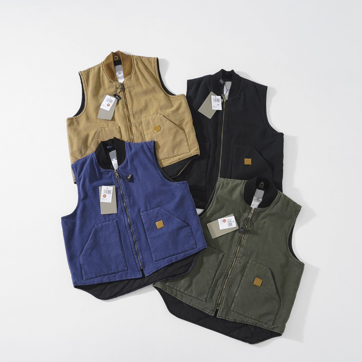 Designer Mens Vests Leisure Versatile Water Washed Old Grinding V02 Vintage Heavy Water Washed Thick Quilted Bead Canvas Cotton Vest Trendy