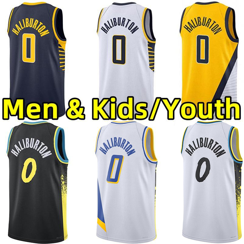 #0 Tyrese Haliburton Men Youth Kids Basketball Jerseys New City Jersey Wear vest adults children-image-940821233