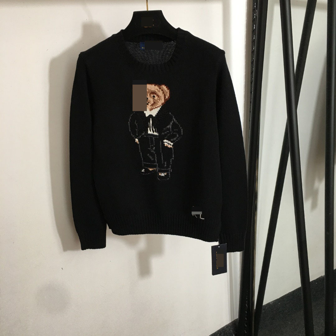 Wool-Blend Designer Sophisticated Elegant Long-Sleeved Sweater Mens Designer For Crew Neck Sweater Size S-XL