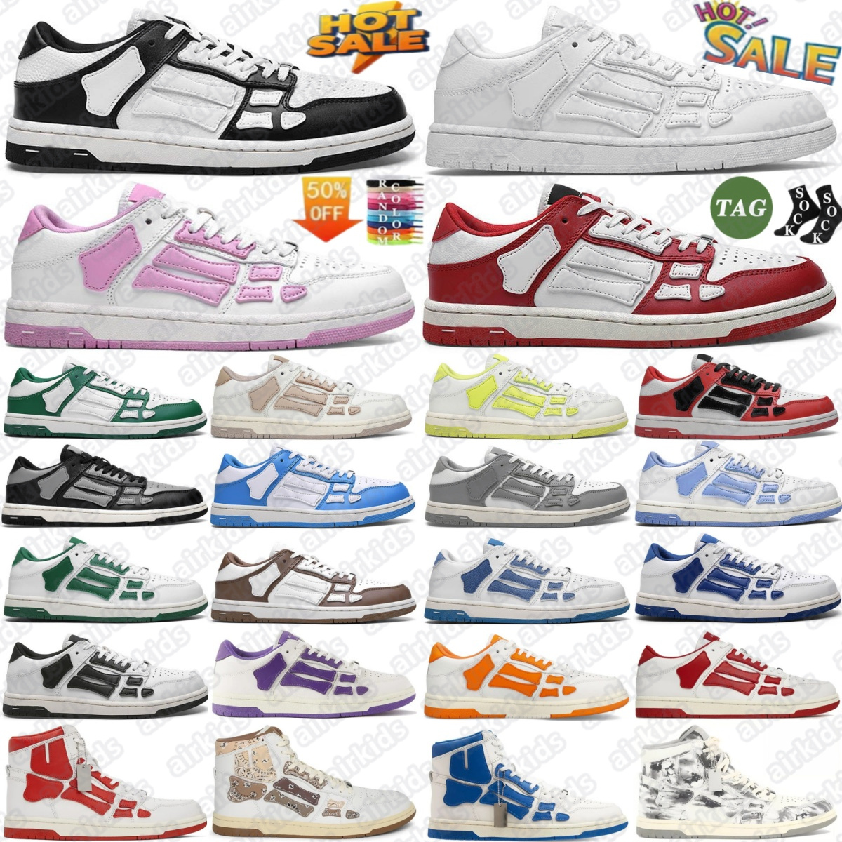 Skel designer shoe shoes bones sneakers trainers Top Low bone High green black white denim blue brown purple grey orange beige Yellow #FpYj#-image-971864574