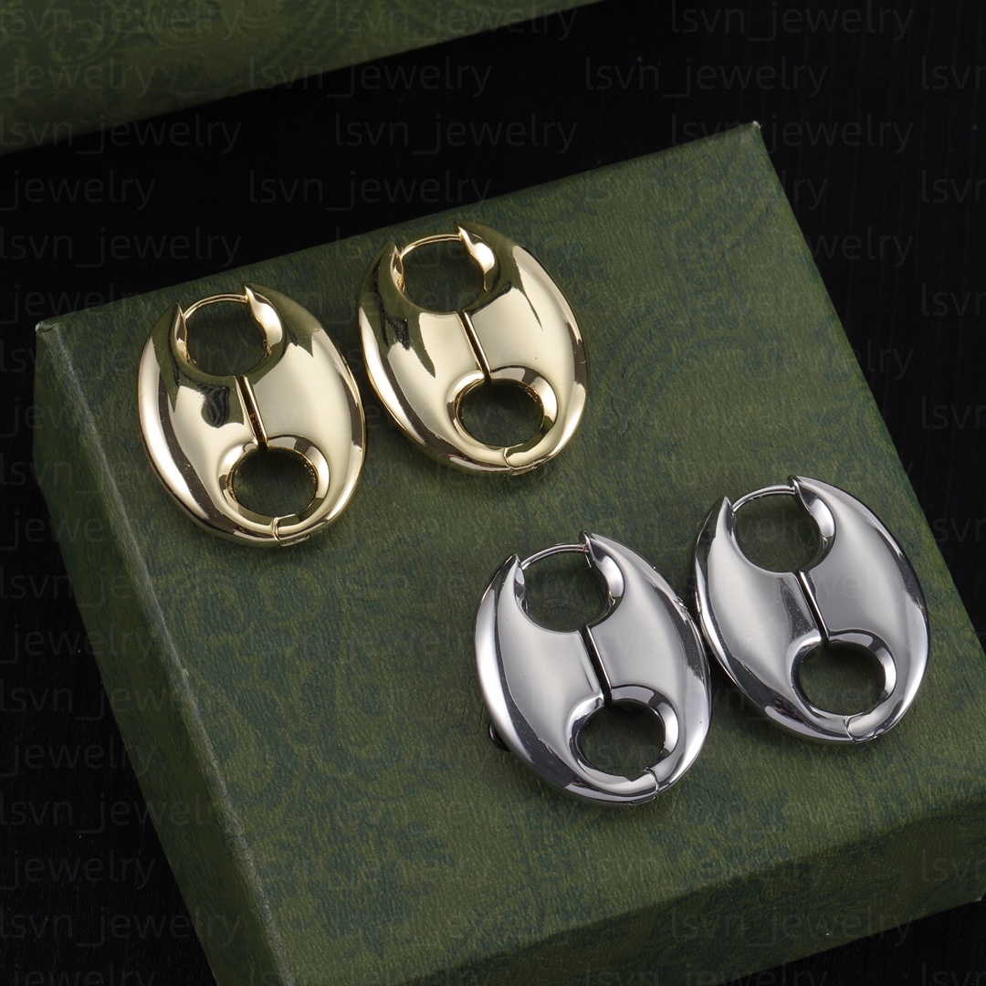 Designer Studs Earrings designer gold silver earrings Elegant Letter Brass Luxury Earrings for Trendy Jewelry designer earrings for woman