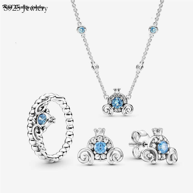 Ensemble de bijoux à breloques en argent sterling 925, bague citrouille, collier, boucles d'oreilles, série mystérieuse, cadeaux de fête pour pet