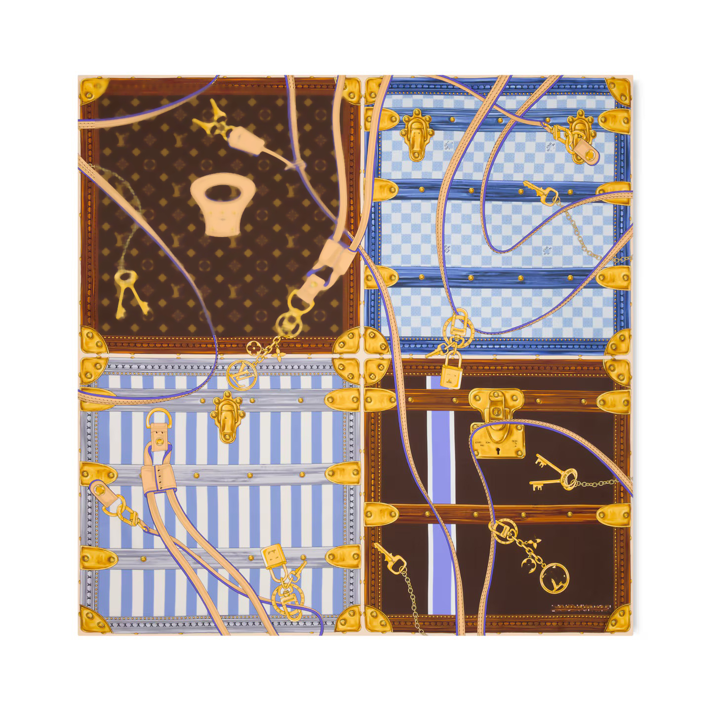 M97960 Foulards 2026 murakami designer pour femmes cou marque carré multicolore fleur de cerisier écharpe femme luxe foulard sangle et tronc carr