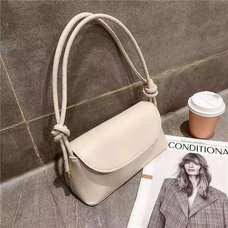 SIJIFSHANG Lady Fashion Simple French one-shoulder Crossbody solid color fashion Underarm Pu Leather small square bag