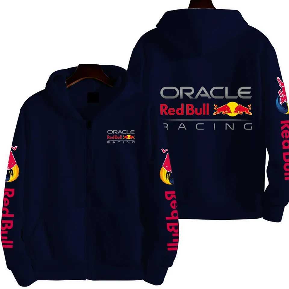Luxury Brand Red Bull Couple Zipper Hooded Sweatshirt Mens Autumn and Winter Jacket Hoodie Outdoor Racing Extreme Sportswear T250630
