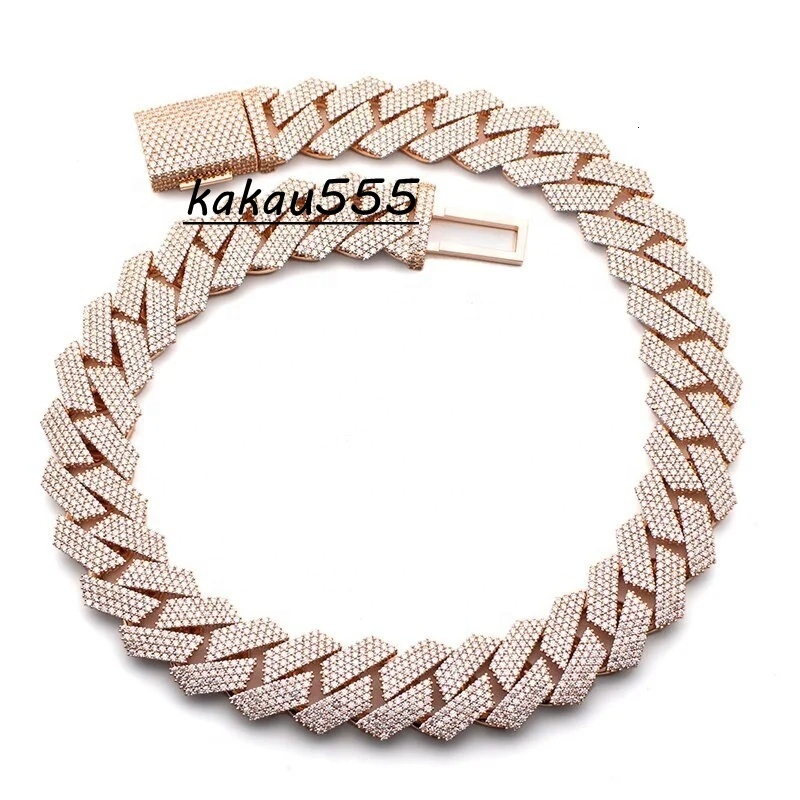 Premium Quality Hip Hop Chain IGI Certified 18K Solid Gold Plated VVS Moissanite Diamond Cuban Chain Necklace S925 for Unisex
