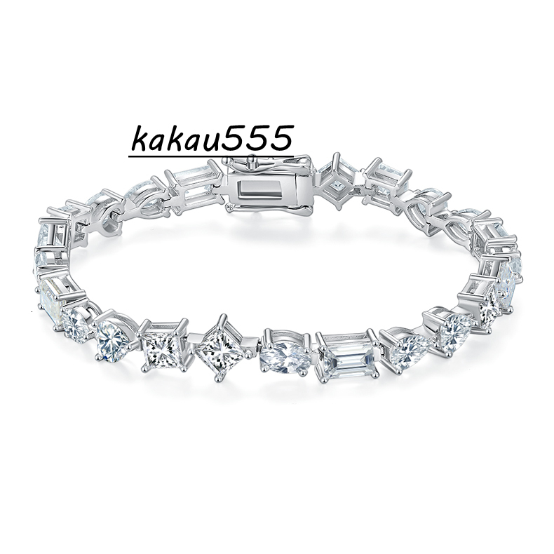 925 Silver Moissanite Bracelet Iced Out Vvs Moissanite Tennis Bracelet Clasp Lab Diamond Tennis Chain Necklaces Bracelets Men