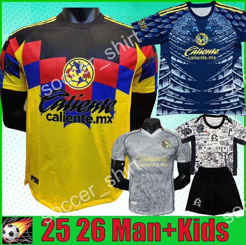 Liga MX Club America 25 26 Home Away Third Soccer Jerseys 2025 Henry R.Martinez D.Valdes G.ochoa Fans Fans Joueur Version Maillot de Football Men