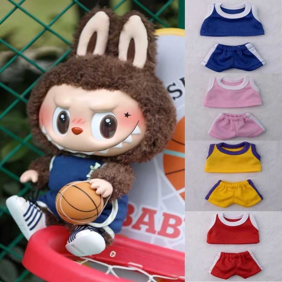 Basketball Jerseys for 15/17cm Labubu Outfit Sport Style EXO Mini Dolls Clothes Solid Color Doll Clothes Accessories R250708-image-1065567803