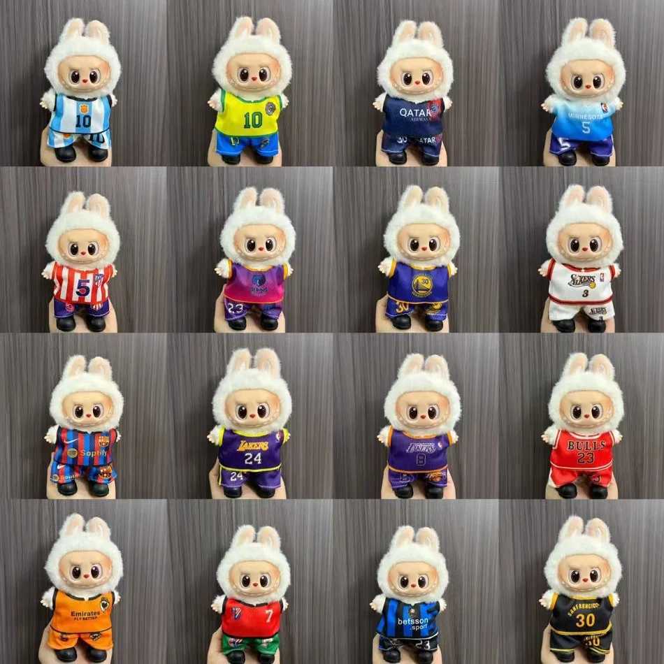 Anime Labubu Doll Clothes Football basketball jerseys Labubu Idol V1 V2 Dolls Clothing Accessories 15/17cm Plush Doll Universal X250630-image-1064350444