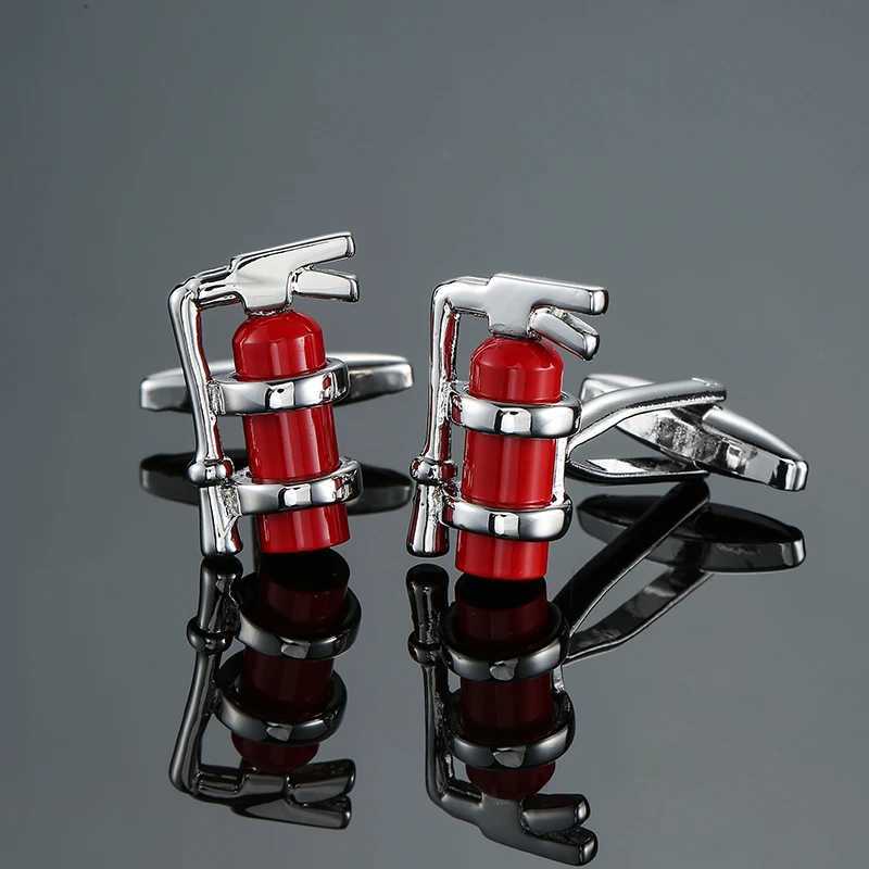 Mens French shirt cufflinks copper material red fire extinguisher cufflinks fashionable wedding clothing accessories wholesale XJ250614-image-1064535896