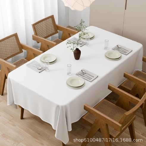 Polyester tablecloth plain weave hotel party solid color table cloth dustproof white black gray ivory tablecloth UCKG01