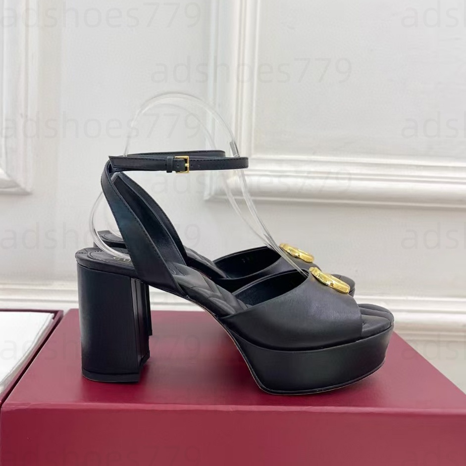 Plate-forme de talon de chunky pour femmes chaussures habitaires de vache à la cheville à la cheville