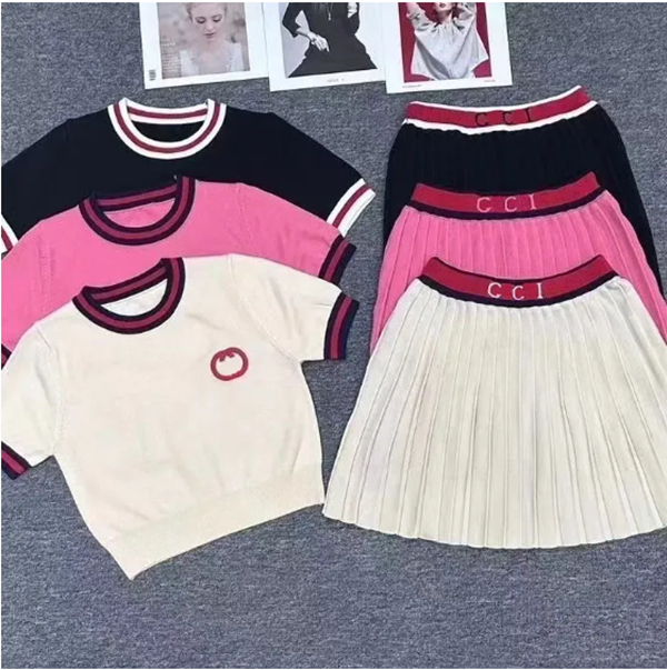 dress Women's Sportswear Designer Sexy Fashion Spring/summer Casual Short Sleeved skirt Shorts Two-piece Set Womens Clothing suit Asian Size S-