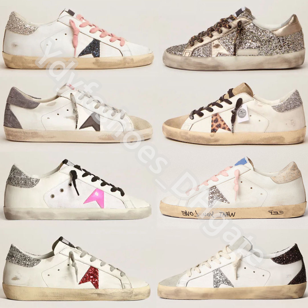 New Designer Shoes Golden Women Super Star Brand Men New Release Italy Sneakers Sequin Classic White Do Old Dirty Casual Shoe Lace Up Woman Man S-image-999315198