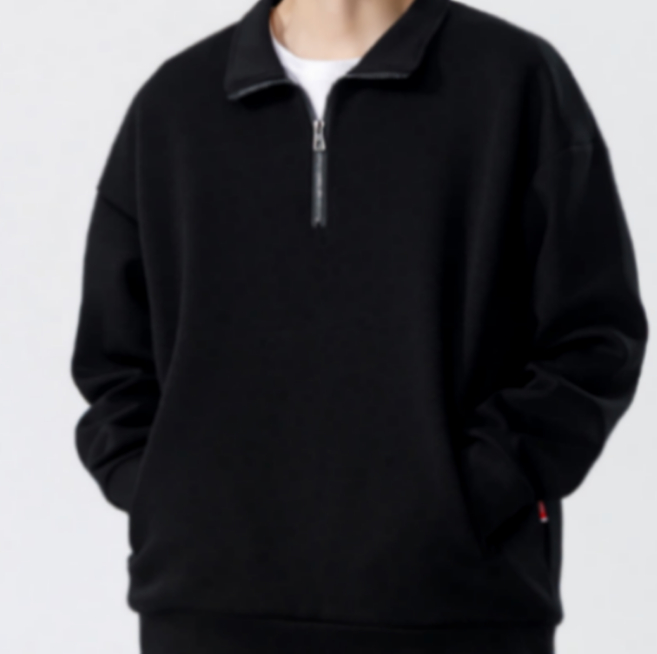 24 sweat-shirt à cou rond pour les hommes de style printemps et automne couleur solide lâche