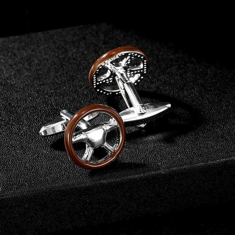 Unusual Car Steering Wheel Design Personalized Cufflinks Mens Premium Formal Suit Shirt Jewelry Luxury Alloy Sleeve Cuff Link XJ250614-image-1064535853