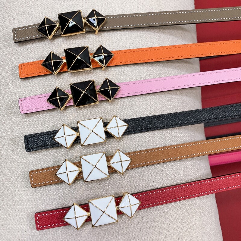 Leather palmprint top layer leather belt for women simple smooth buckle dual-use leather belt with trousers jeans belt