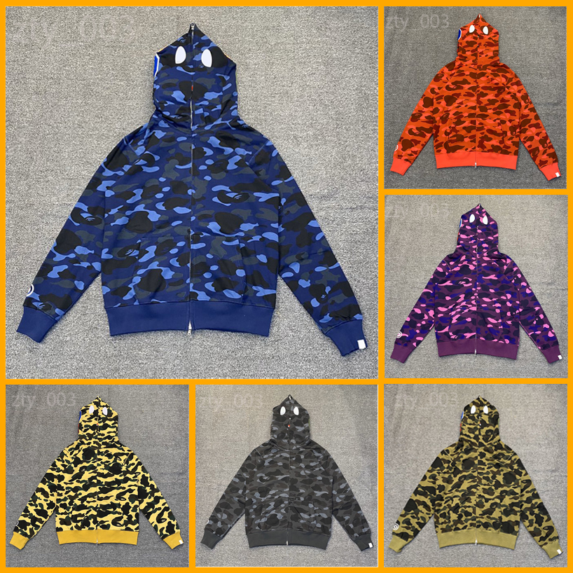 Designer Mens Hoodies Hoodies Full Zip Up Up Y2K Shark Hoodies Womens Classic Zipper Jacket Fashion Street American Style Sweatshirts Asian Taill