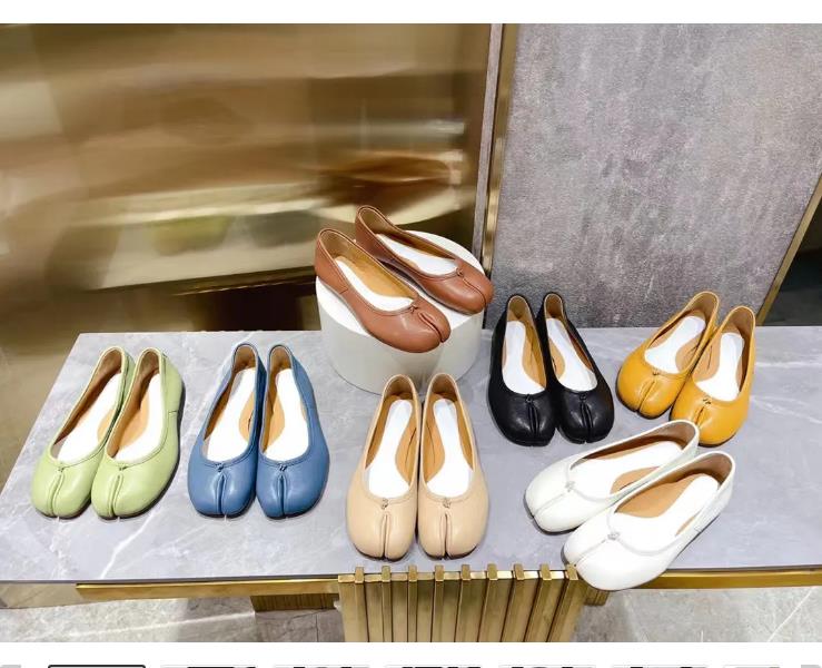 Designer Femmes Tabi Balerinas Shoes habille talons en cuir chaussures Balet Flat Bott
