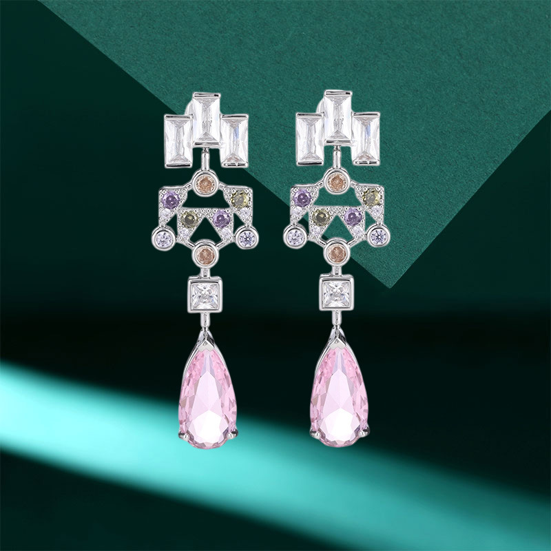 stud luxury moissanite designer jewelry diamond Jewelry water droplet earrings for women-image-1110619578