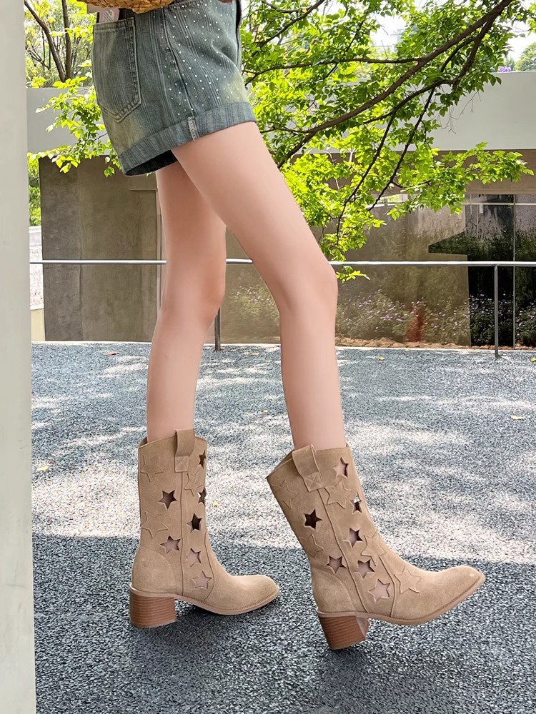 Stylish Comfortable Vintage Woman Boots Leather Snow Ankle Chelsea Thick Heel Shoes women Fashion Casual Boot Gothic Punk Rock Classic Long Short Bo
