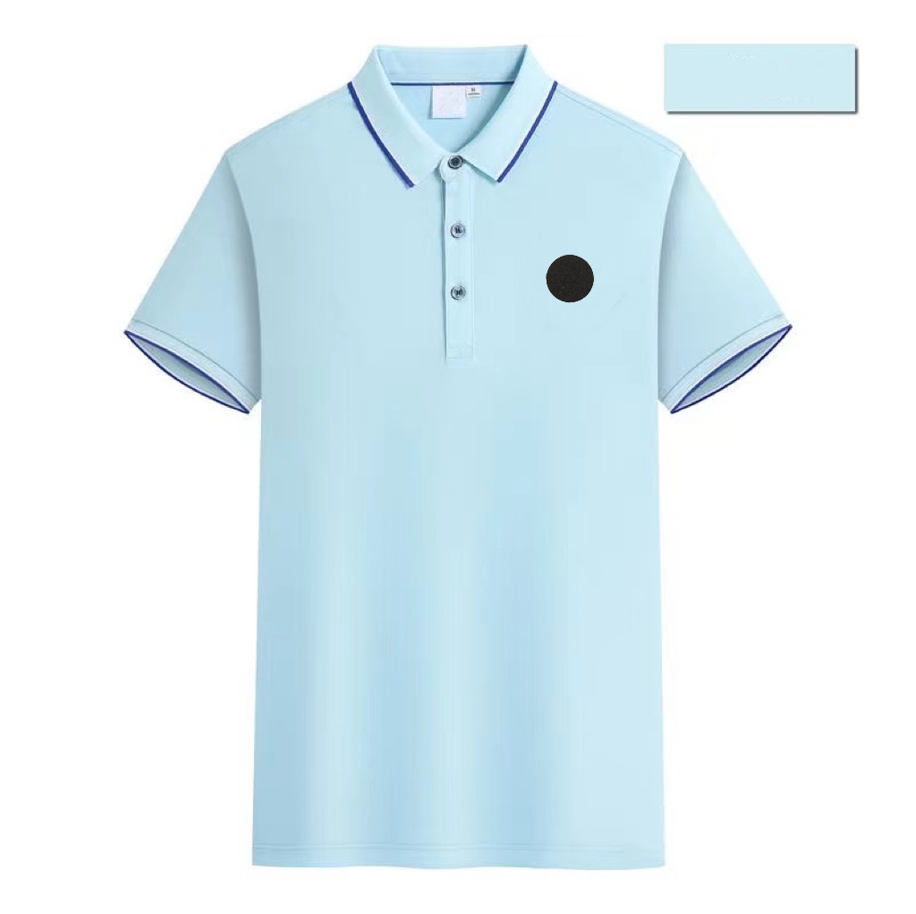 Mens Classic Designer Polo Shirt: Short-Sleeve Lapel Collar Embroidered Stripes Cotton Tee | Sizes M-5XL